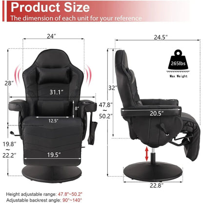 Massage Video Gaming Recliner Chair -Ergonomic Office Chair