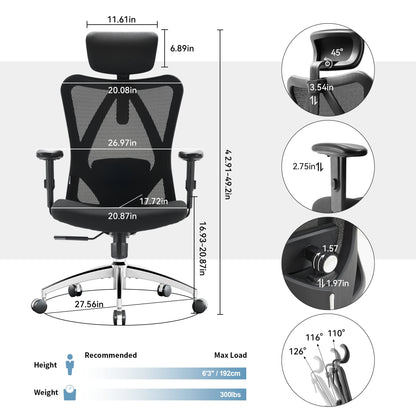 Ergonomic Swivel Chair for Office & Home