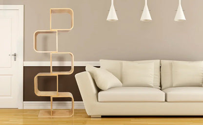 5-Tier Bamboo Bookshelf, 2 in 1 Bookcase Storage