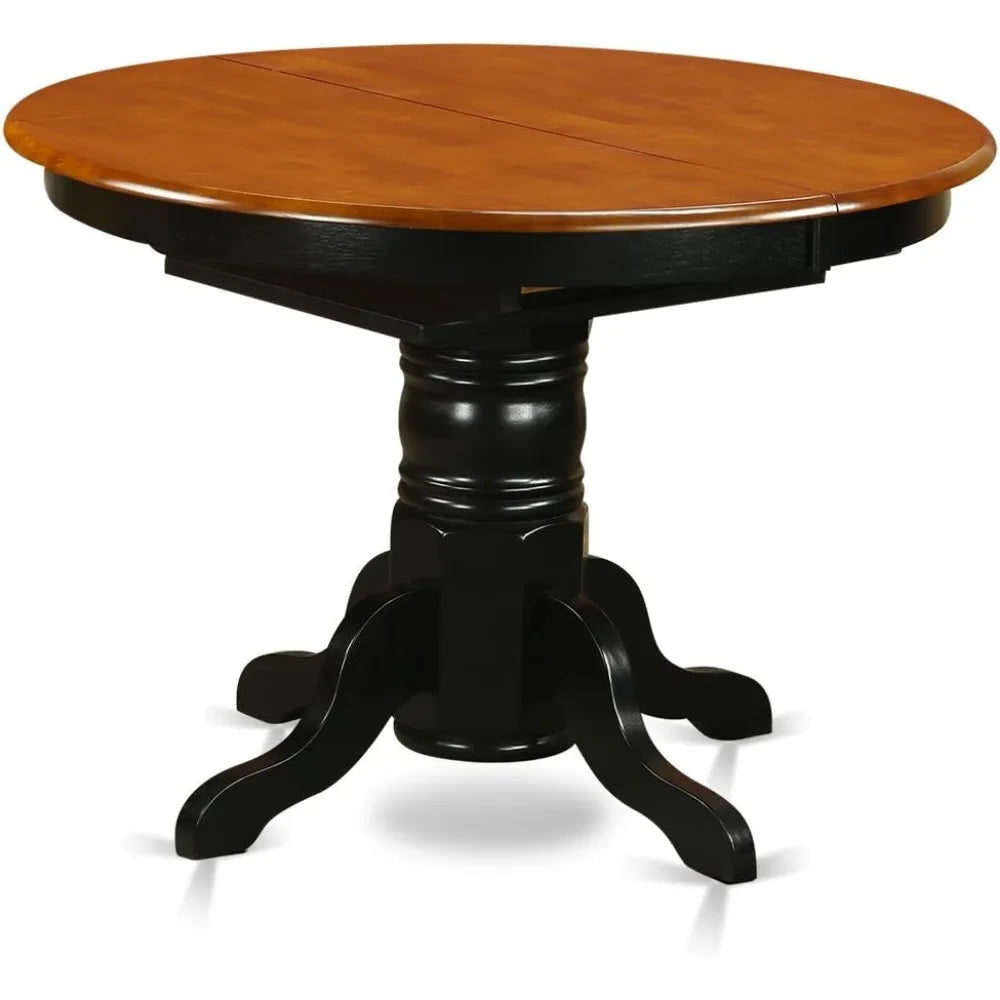 KENL5-BLK-LC 5 Piece Kitchen Table & Chairs Set Includes an Oval Dining Room Table with Butterfly Leaf
