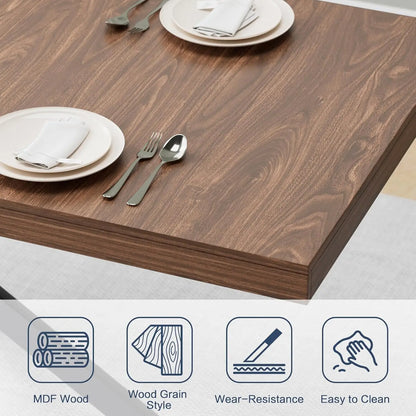 55''-70.9'' Extendable Dining Room Table, Wooden Rectangle Expandable Dining Table with Hidden Storage,Kitchens,Office (Walnut)