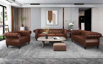leather sofa loveseat couch chair, 3 piece