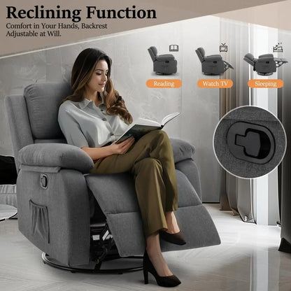 Recliner Chair, 360 Swivel Rocker Chair for Adults