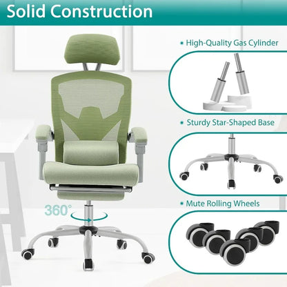 Home Office Desk Chair with Footrest