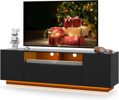 TV Stand with Storage Cabinet and LED