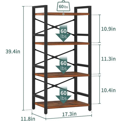 4 Tier Bookshelf - Small Bookcase