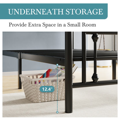 Metal Platform Bed Frame, – Full, Queen, Twin & King Sizes