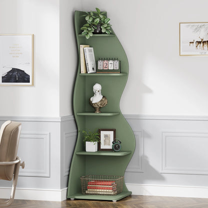 Corner bookShelf, 5-Tier Stylish Corner Bookcase