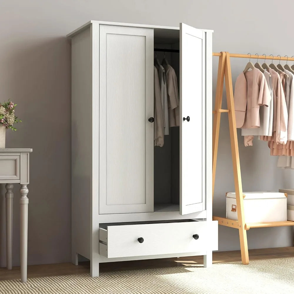 2 Door Wardrobe, Armoire with Drawer