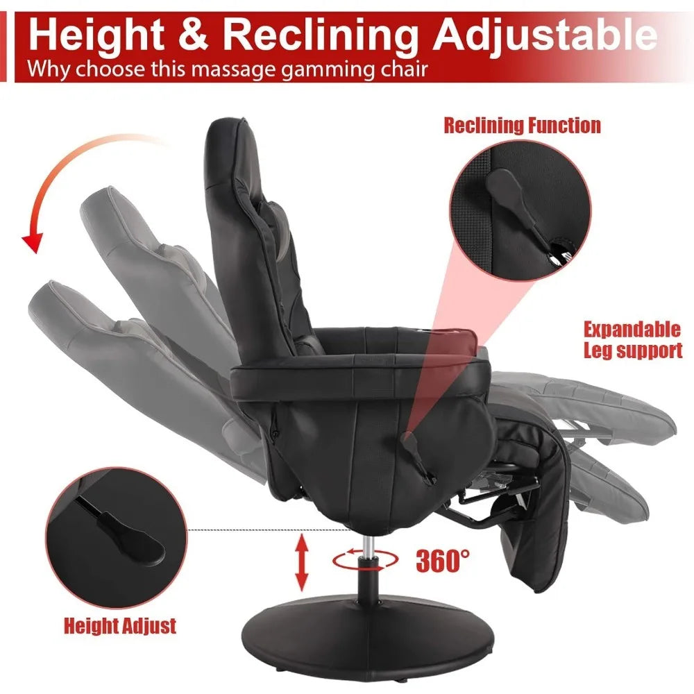 Massage Video Gaming Recliner Chair -Ergonomic Office Chair
