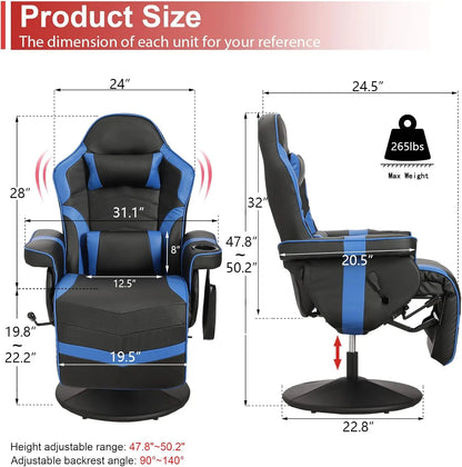 Massage Video Gaming Recliner Chair -Ergonomic Office Chair