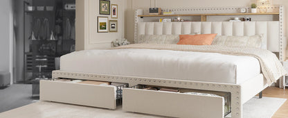 Full, Queen and King size Bed Frame with Drawers