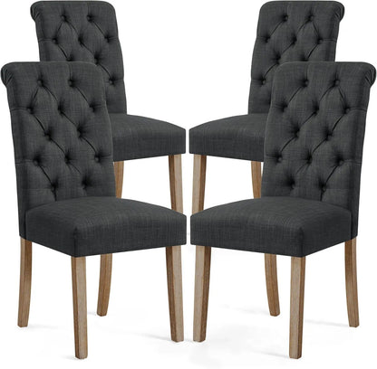 Dining Chair Set of 4, Leather Dining Chairs Kitchen Table Chairs Set of 4, Modern High-End Kitchen Side Chaires for Bedroom