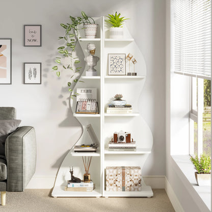 Corner bookShelf, 5-Tier Stylish Corner Bookcase