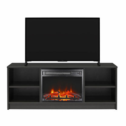 Fireplace TV Stand, for TVs up to 55", Black Oak