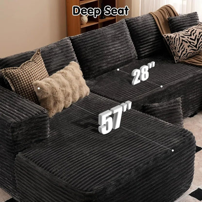Cloud Sectional Couch with L-Shape Chaise - Modern Modular Sofa