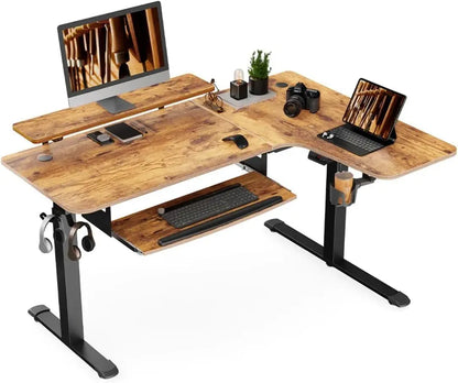 L-Shaped Desk  61"x43" with Keyboard Tray