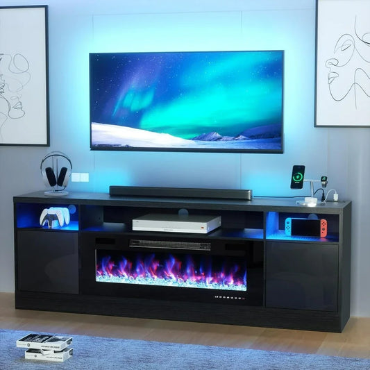 Fireplace TV Stand – 70" Stand with 36" LED Heater