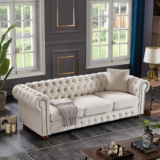 Chesterfield Sofa, with Low Back, 3 Seater Sofa