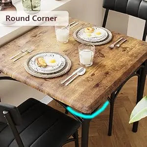 Dining Table Set for 2, Kitchen Table and Chairs with Upholstered Chairs,3 Piece Dining Room Table Set,Square Kitchen Tables Set