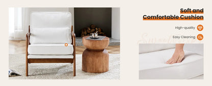 Chairs with Lumbar Pillow Upholstered With Wood Frame
