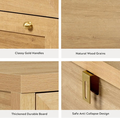 3 Drawer Dresser Set of 2, Modern Chest of Drawers