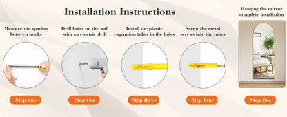 Wall Mirror 59"x16" Standing Hanging or Wall-Mounted Mirror