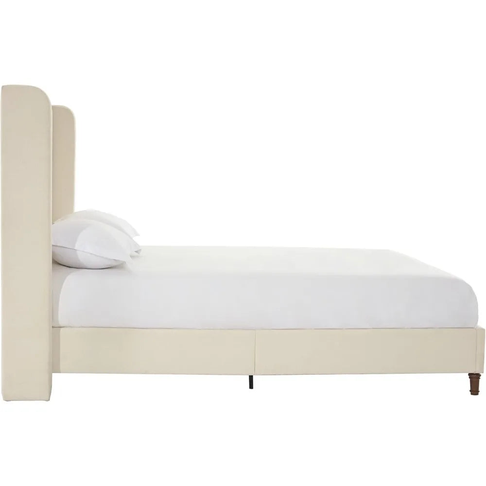 King Bed Frame with 54” Tall Upholstered Wingback