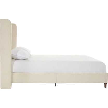 King Bed Frame with 54” Tall Upholstered Wingback