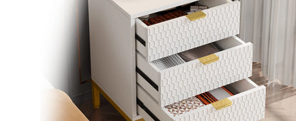 Tribesigns Modern Nightstand, 65.5 cm Tall Bedside Table with 3 Drawers, Contemporary End Side Table with Storage