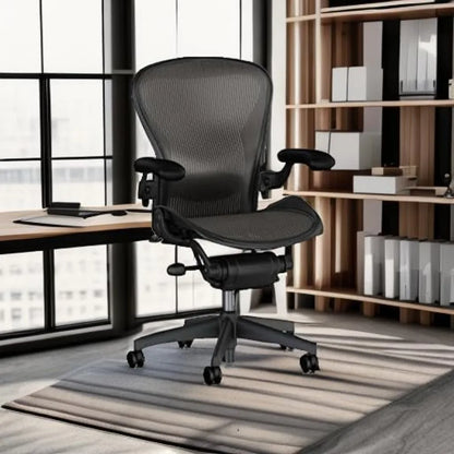 Office Chair-Stainless Steel, Fully Adjustable Arms-lumbar