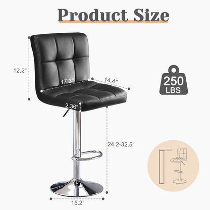 PU Leather Bar Stools Set of 2