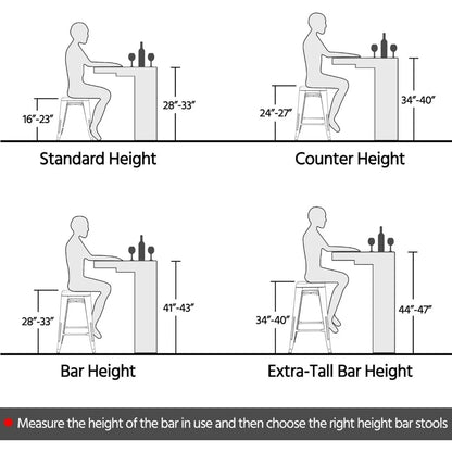 Metal Bar Stools High Backless Set of 4