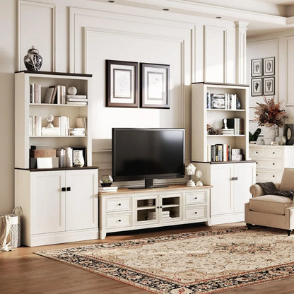 5 Tier Bookcase, Bookshelf with Adjustable Shelves
