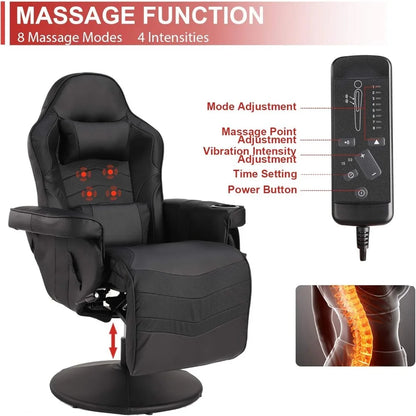 Massage Video Gaming Recliner Chair -Ergonomic Office Chair