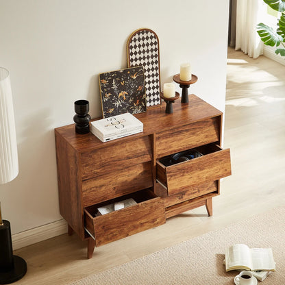 6 Drawer Double Dresser, Wood Chest of Drawers