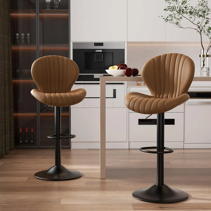 Bar Stools Set of 2 Swivel Bar Chairs, Easy Assembly