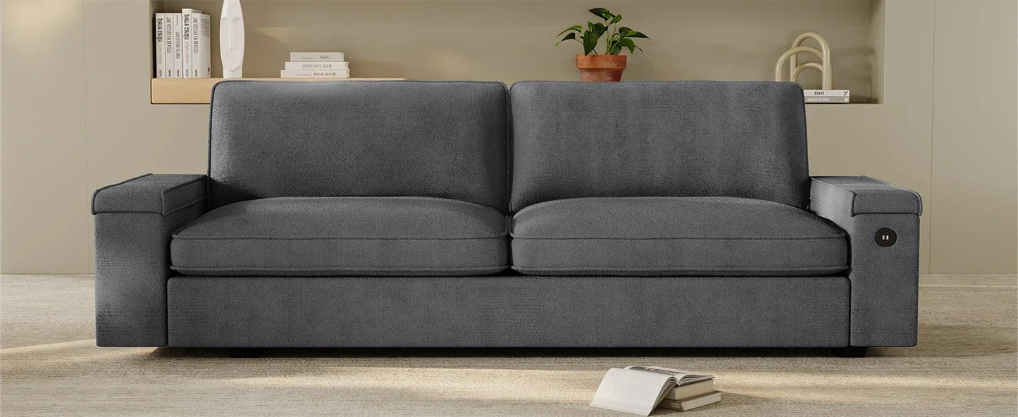 Oversized Comfy Couches, Deep Seat Sofa with Storage and 2 USB