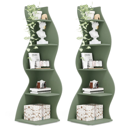 Corner bookShelf, 5-Tier Stylish Corner Bookcase
