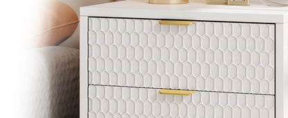 Tribesigns Modern Nightstand, 65.5 cm Tall Bedside Table with 3 Drawers, Contemporary End Side Table with Storage