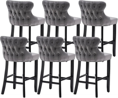 Bar Stools Set Counter Height,with Solid Wood Legs