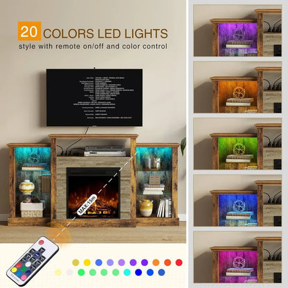 Fireplace TV Stand with Led for TVs up to 65"