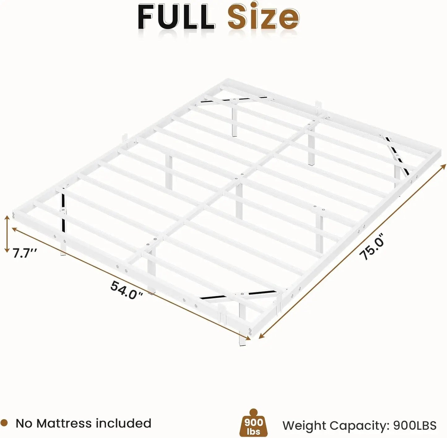 Metal Bed Frame & Slide Stoppers – Full, Queen, King Sizes