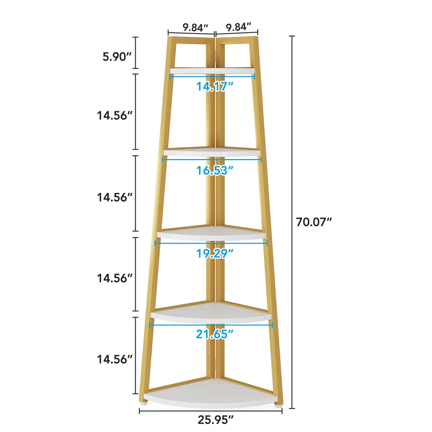 Corner Bookcase, Bookshelf with Rack Wood