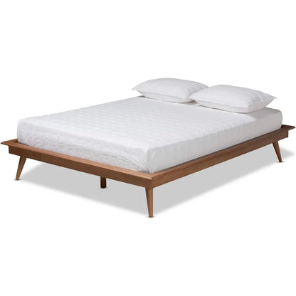 Walnut Queen Platform Bed Frame by Baxton Studio
