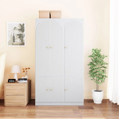 Armoire Wardrobe Closet with 2 Doors and 2 Storage Drawers