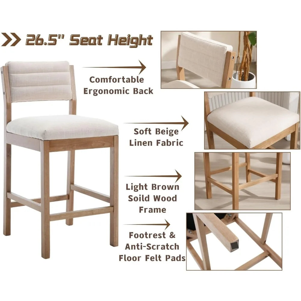 Bar Stools Set of 4  Counter Stools with Backs