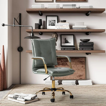 Office Chair, Adjustable Swivel with Golden Legs