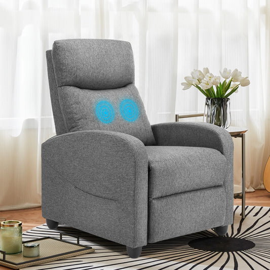 Recliner Chair Massage Sofa Fabric Theater Lumbar
