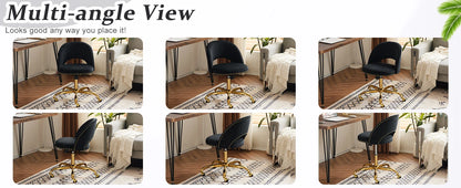 Velvet Small Chair, Comfy Armless